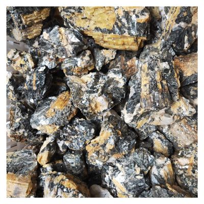 Kigauru Natural crystal rough 300/500/1000g Yellow Tourmaline Symbiotic With Black Quartz Rough Natural Crystal Stone Mineral Healing (Size : 1000g)