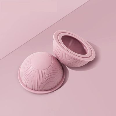 LTLCLZ 1Pair Massage Ball Yoga Muscle Relaxation Pain Relief Portable Fascia Ball Silicone Anti Cellulite Cup Vacuum Massage Suction Cups,Pink