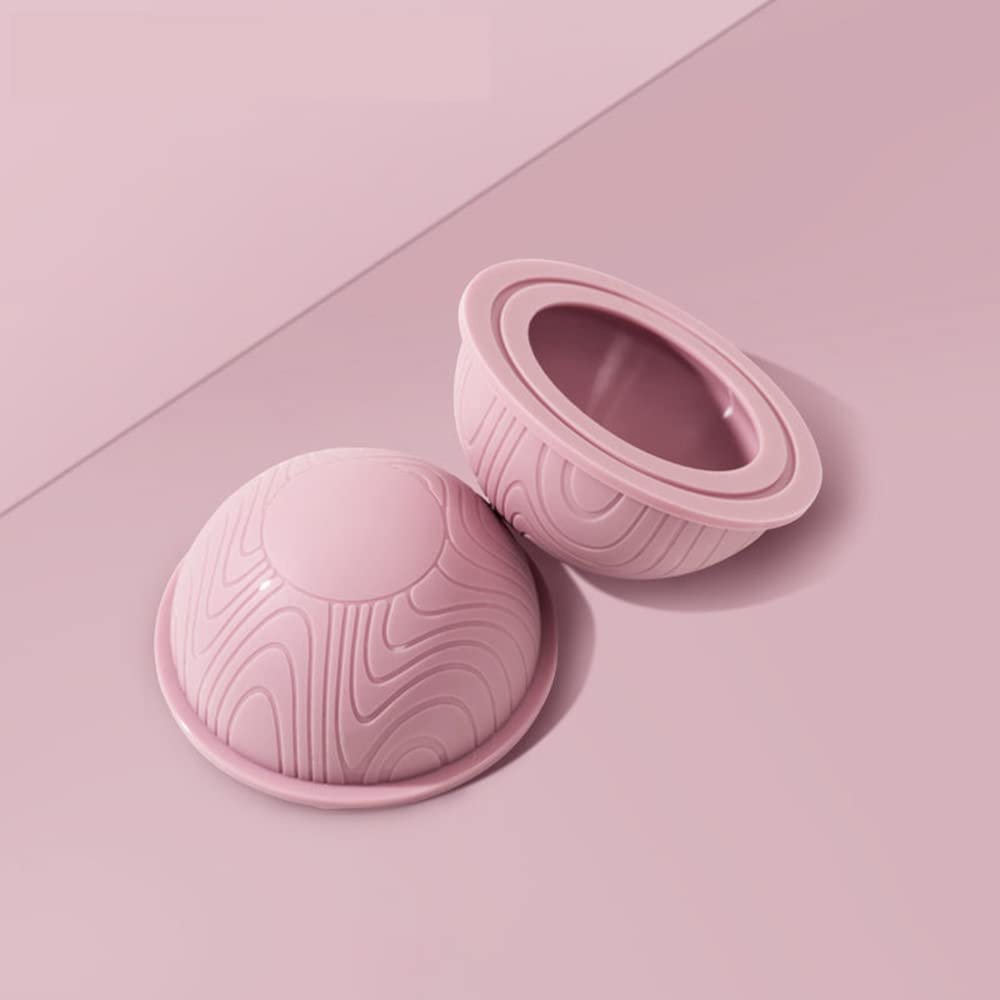 LTLCLZ 1Pair Massage Ball Yoga Muscle Relaxation Pain Relief Portable Fascia Ball Silicone Anti Cellulite Cup Vacuum Massage Suction Cups,Pink