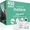 Metene 450 Pack Lens Cleaning Wipes, Pre-Moistened and Individually Wrapped Eyeglass Wipes, Glasses Cleaner for Eyeglasses, Camera Lens, Tablets, Phone, Computer Screen and Other Delicate Surfaces view 1