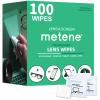 Metene 100 Pack Lens Cleaning Wipes, Pre-Moistened and Individually Wrapped Eyeglass Wipes, Glasses Cleaner for Eyeglasses, Camera Lens, Tablets, Phone, Computer Screen and Other Delicate Surfaces view 1