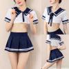 Aaoehiewp Cosplay Women with T-String Costume Sexy Lingerie Sexy Set Fishnet Bodysuit Lingerie for Women Blue view 2