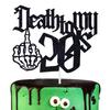 Hequoyer Black Glitter Death to My 20's Cake Topper, Rip My Twenties Cake Decoration, Happy 30th Birthday Party Decorations Supplies view 1
