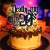 Hequoyer Black Glitter Death to My 20's Cake Topper, Rip My Twenties Cake Decoration, Happy 30th Birthday Party Decorations Supplies view 3