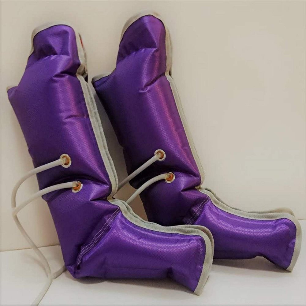 Home relaxation Leg Air Massager for Foot and Calf Circulation Massage with Handheld Controller Time Setting, Pressure Regulation, Orange, Purple and Gray,Purple