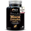 Black Maca Root 6000mg - 180 Vegan Capsules - Premium Peruvian Maca - Korean Panax Ginseng & Pepper - High Strength Complex for Men & Women - 6 Month Supply - Made in The UK - Nu U Nutrition view 1