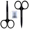 2Pcs Stainless Steel Nose Facial Hair Scissors, Beard Eyebrow Eyelash Trimmer for Men&Women view 1