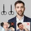 2Pcs Stainless Steel Nose Facial Hair Scissors, Beard Eyebrow Eyelash Trimmer for Men&Women view 4