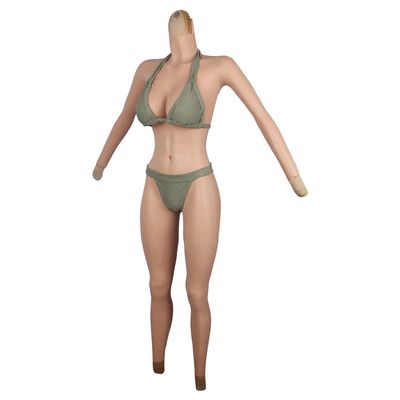 LIFI Crossdressing Silicone Bodysuit E Cup Ankle Length Silicone Breast for Crossdressers Drag Queen Transgender (Color 3, Gel Filling)