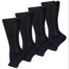 CRETUAO 2 Pair Zipper Women Compression Stockings Burn Fat Socks Open Toe Girl Compression Slim Beauty Leg,Black,L/XL view 1