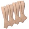 CRETUAO 2 Pair Zipper Women Compression Stockings Burn Fat Socks Open Toe Girl Compression Slim Beauty Leg,Skin Tone,L/XL view 1