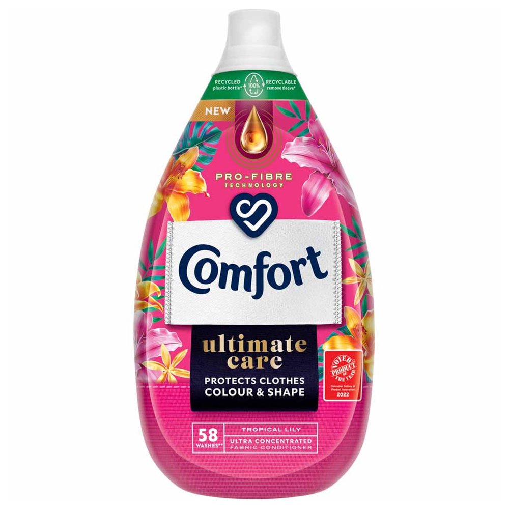 Comfort Fabric Conditioner Ultimate Care Tropical Lily 58 Washes 870Ml