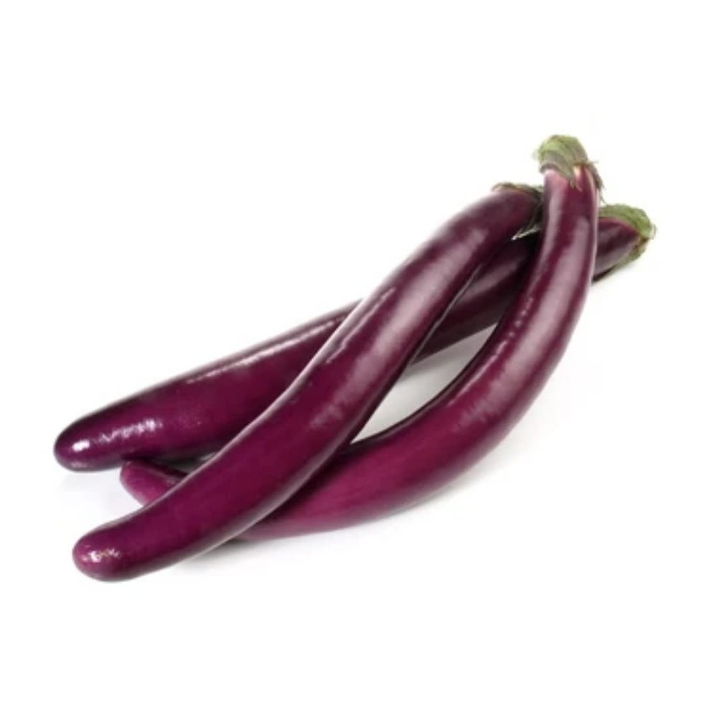 Fresh Long Eggplant 4 Pack | Premium Quality | Firm, Glossy & Flavorful | Ideal for Grilling, Stir-Fry & Curries | Fresh & Chilled Vegetables