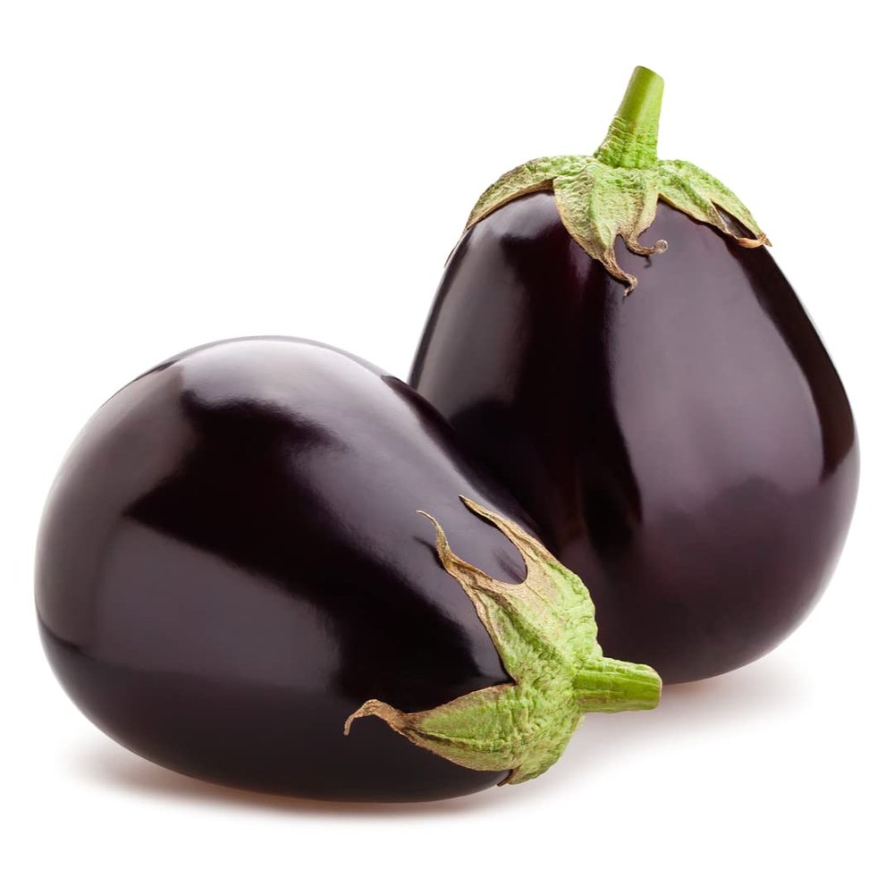 Fresh Round Aubergine (Indian Eggplant/Brinjal) 500g  2 Units | Premium Whole Vegetables | Perfect for Curries, Stir-Fries & Roasting | Fresh & Chilled Delivery