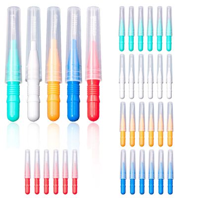 35 Pieces Interdental Brush,Toothpicks Tooth Flossing Head Oral Dental Hygiene Brush,Teeth Cleaner Dental Floss Stick Tooth Cleaning ToolBraces Dental Brush Flosser for Cleaner Interdental Brush