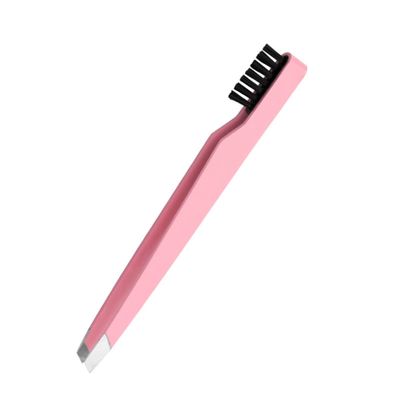 1pcs Double-head Bevel Eyebrow Tweezer Clip Brush Eyebrow Trimming Tool Stainless Steel Beauty Tools for Beauty Salon Home Use