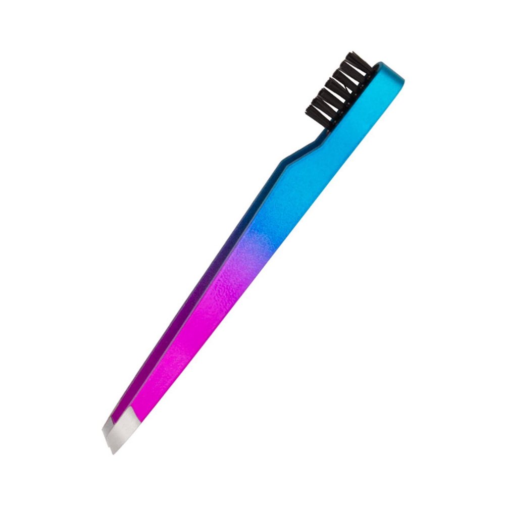1pcs Double-head Bevel Eyebrow Tweezer Clip Brush Eyebrow Trimming Tool Stainless Steel Beauty Tools for Beauty Salon Home Use