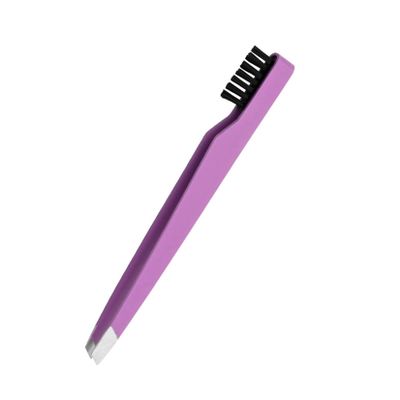 1pcs Double-head Bevel Eyebrow Tweezer Clip Brush Eyebrow Trimming Tool Stainless Steel Beauty Tools for Beauty Salon Home Use