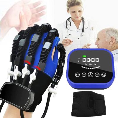 Yadlan Rehabilitation Robot Gloves Finger Training, Smart Electric Finger Training Rehab Orthotics Hand Splint for Patients with Stroke Hemiplegia(Size:Left-L)