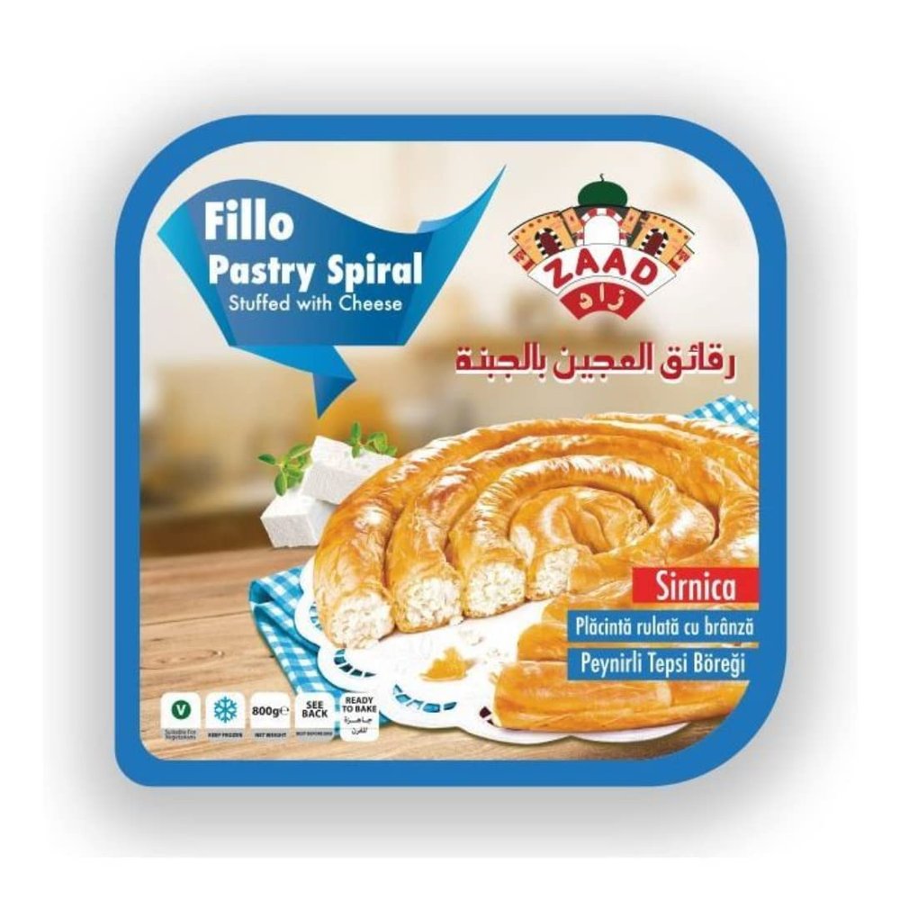Frozen Zaad Fillo Pastry Spiral with Cheese 800g x 3 Pack | Traditional Spiral Brek | Ready-to-Bake Cheese Pastry