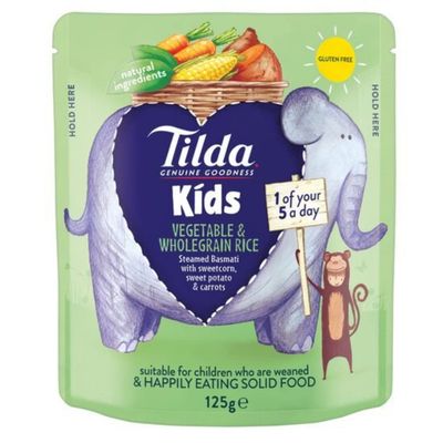 Tilda Kids Vegetable & Wholegrain Rice 125gr x 10 Pack