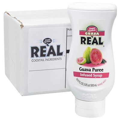 Real Syrup | Guava Puree Infused Fruit Syrup | Made with Real Guava | 500ml | Natural Ingredients| Cocktails, Baking, Smoothies, Mixing Drinks, Desserts, Cooking