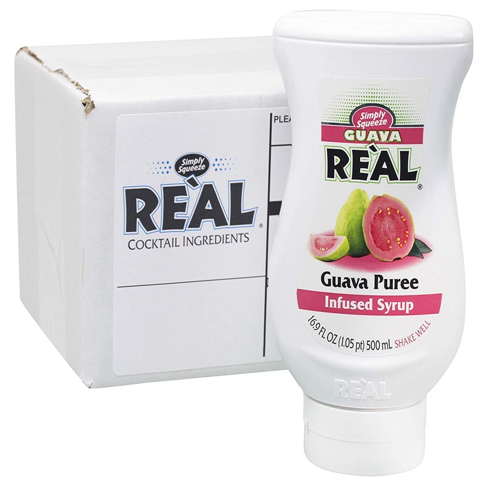 Real Syrup | Guava Puree Infused Fruit Syrup | Made with Real Guava | 500ml | Natural Ingredients| Cocktails, Baking, Smoothies, Mixing Drinks, Desserts, Cooking