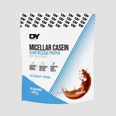DY Nutrition Micellar Casein Protein Powder | Slow-Release Night-Time Recovery | 25.5g Protein Per Serving | Supports Muscle Growth, Satiety & Bone Health | Chocolate, 907g (30 Servings)