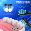 10 Pack Toothbrush Heads Compatible for Fairywill Toothbrush Heads FW-507/508/515/551/917/959/2011, FW-D1/FW-D3/FW-D7/FW-D8, Most SG Series, HP126A, TB-5 Moderately Soft Bristles Brush (Black) view 4