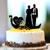 Mr & Mrs Silhouette Cake Toppers Acrylic Black Silhouette Personalized Surname Est Date Romantic Bride & Groom Cake Topper For Wedding Engagement Party Supplies Engagement Gifts For Couple