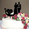 Mr & Mrs Silhouette Cake Toppers Acrylic Black Silhouette Personalized Surname Est Date Romantic Bride & Groom Cake Topper For Wedding Engagement Party Supplies Engagement Gifts For Couple view 3