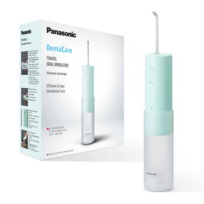 Panasonic EW-DJ4B-G Travel Oral Irrigator, Rechargeable with Ultrasonic Technology, 150 ml Water Tank, Fast Charging in 1 Hour