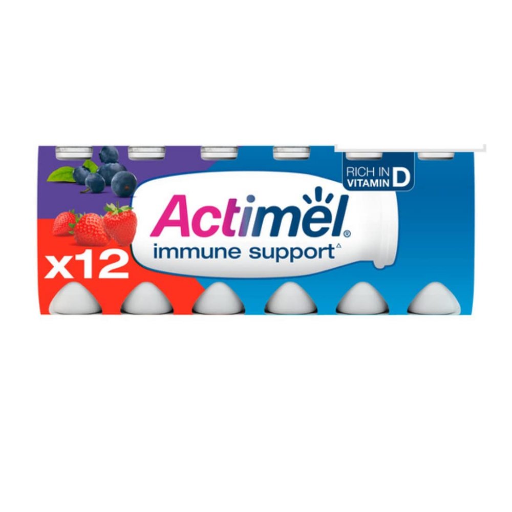 Actimel Strawberry Blueberry 12X100gr x 2 Pack