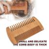 Beard Brush Comb Set for Men, Wooden Boar Bristle Hair Moustache Comb Beard Brush Set for Combing Beard Hair, Removing Debris, Massages Face view 2