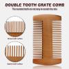 Beard Brush Comb Set for Men, Wooden Boar Bristle Hair Moustache Comb Beard Brush Set for Combing Beard Hair, Removing Debris, Massages Face view 4