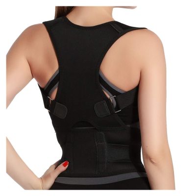 Adjustable Back Brace Posture Corrector Back Support Shoulder Belt Men Women Black Blue Size S/M/L/XL/XXL (Color : Black, Size : Small) The New