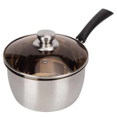 Alvinlite Milk Pot Small Soup Pot Thickened Composite Steel Non-Magnetic Single Handle Cooking Utensils 18Cm Small