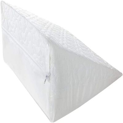 ComfyWise Wedge Pillow Orthopedic Foam Made in UK Back Support Reading Pillows for Bed Back Pain Leg Elevation Acid Reflux Removable & Washable Cover