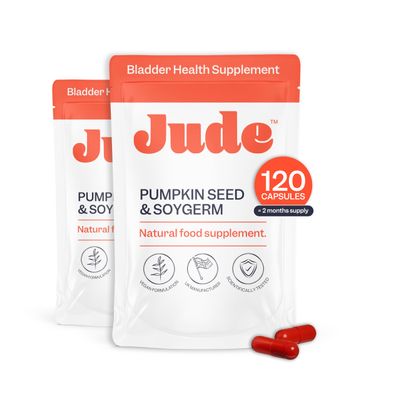 Jude Bladder Health Supplement for Women | Pumpkin Seed Extract & Soy Germ | Science-Backed Urinary Wellness | As Seen on Dragons Den | Vegan & Gluten Free | 120 Capsule