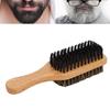 Double Sided Beard Brush, Imitation Bristles Brush with Rubber Wood Handle Eradicate Beard Itch Soften Hair Promote Stronger, Faster Growth for Men view 3