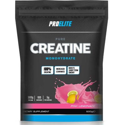 PRO-ELITE Creatine - Creatine Monohydrate Micronized Powder 500g, for Optimum Muscle Growth, Increases Physical Performance, Pure Unflavoured Creatine, Amino Acids (Pink Lemonade, 500g)