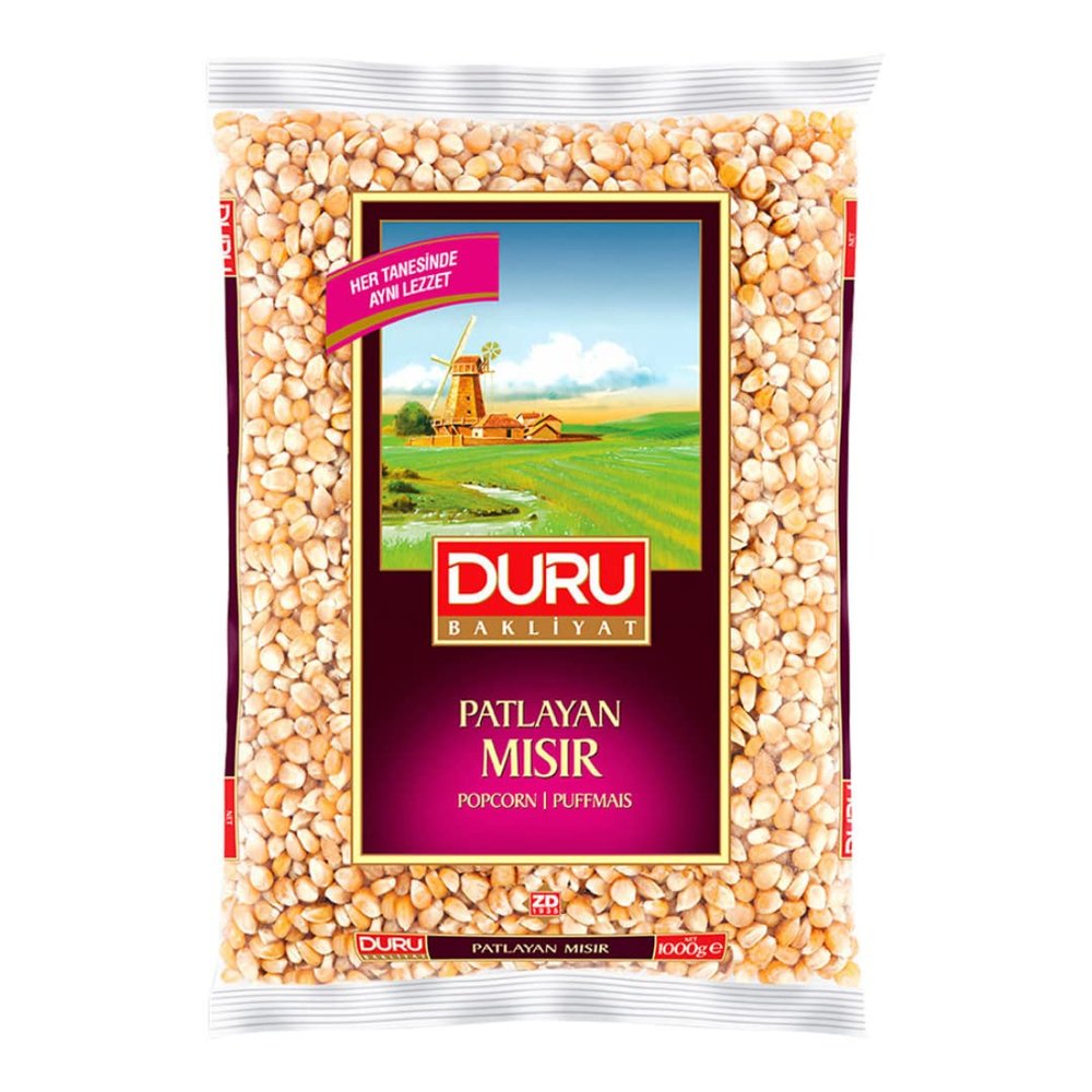 Duru Popcorn 1kg x 10 Pack | Premium Whole Corn Kernels | Extra Large Popping Corn | Ideal for Home, Cinema Style Popcorn & Catering | Bulk Value Pack