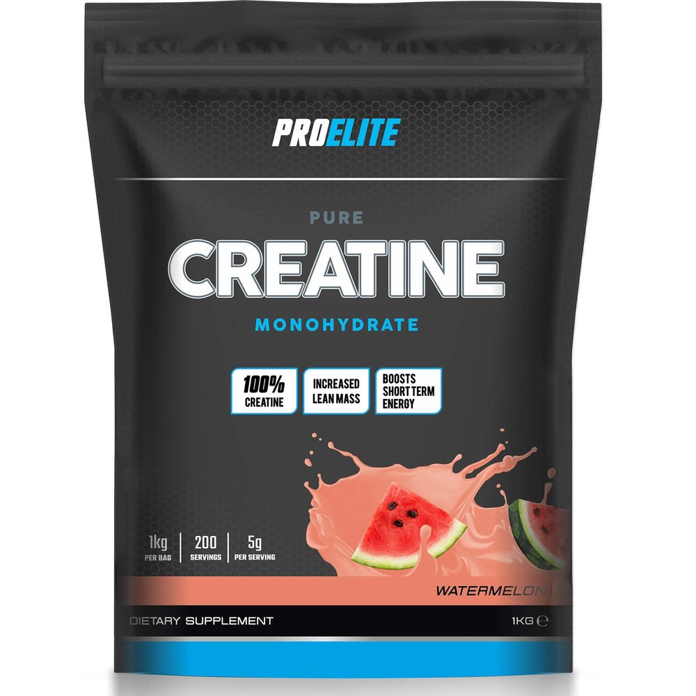 PRO-Elite Creatine - Creatine Monohydrate Micronized Powder 1Kg / 1000g, for Optimum Muscle Growth, Increases Physical Performance, Pure Unflavoured Creatine, Amino Acids (Watermelon, 1KG)