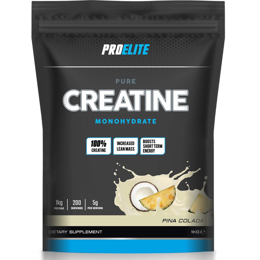 PRO-ELITE Creatine - Creatine Monohydrate Micronized Powder 1Kg / 1000g, for Optimum Muscle Growth, Increases Physical Performance, Pure Flavour Creatine, Amino Acids (Pina Colada, 1KG)
