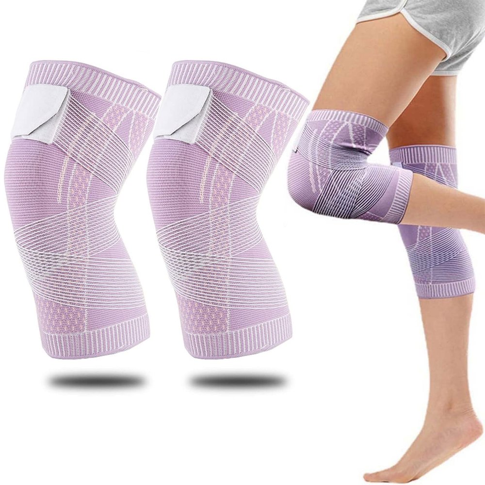 Swellsock Knee Flexwrap 1 Pair, Knee Compression Sleeve, Click Rain Swellsock Knee Brace, Swellsock Knee Brace Plus Size, Soft, Non-slip and Breathable for Women and Men ( Color : Pink , Size : XL )