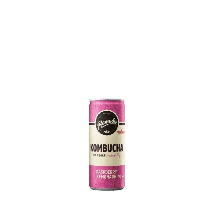 Remedy Kombucha Org CANS Raspberry Lemonade, 250 ml (12)
