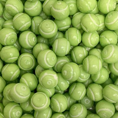 Tennis Balls Bubblegum Victorian Gift Jar by The Gourmet Sweet Company