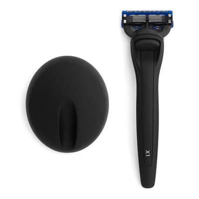 Bolin Webb Handle with Razor Stand in Matte Black. Fitted with Gillette Fusion5 Blade Cartridge Technology for The Closest Shave. Award Winning Razors for Men - Made in England. Style is X1