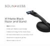 Bolin Webb Handle with Razor Stand in Matte Black. Fitted with Gillette Fusion5 Blade Cartridge Technology for The Closest Shave. Award Winning Razors for Men - Made in England. Style is X1 view 2
