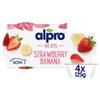 Alpro No Bits Strawberry Banana Yogurt Alternative 4X125gr x 5 Pack view 1